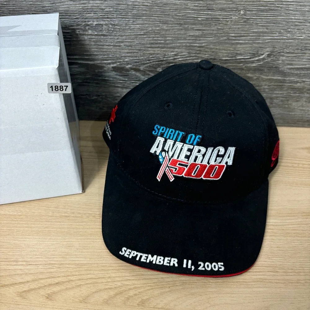 Spirit of America 500 Hat‎ Cap Strap Back Black Racing One Size Adjustable